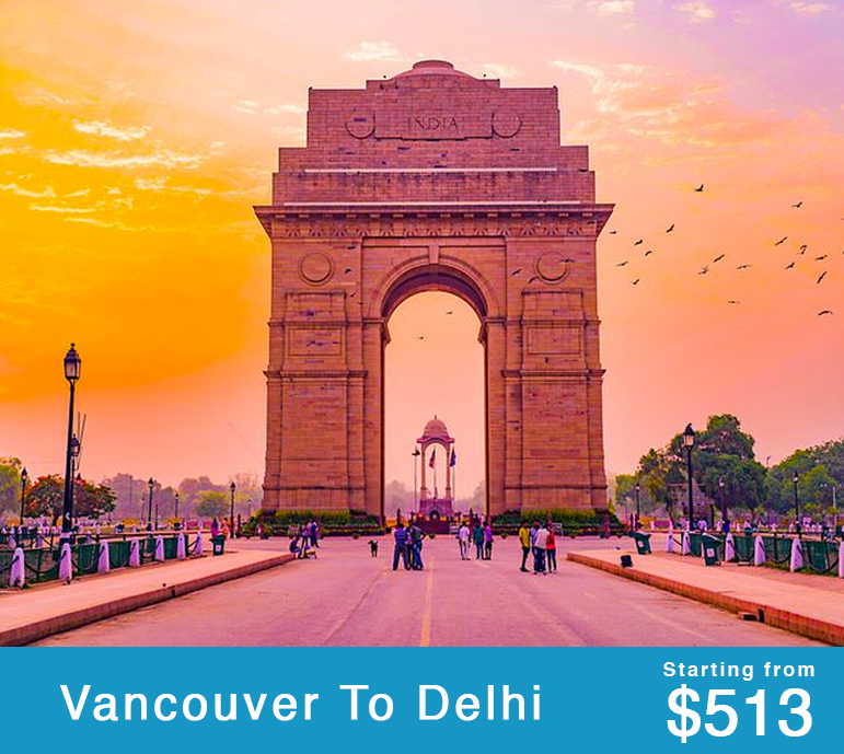 Book flights from Vancouver to Delhi